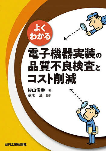 ※商品画像はイメージや仮デザインが含まれている場合があります。帯の有無など実際と異なる場合があります。著者杉山俊幸(著) 高木清(監修)出版社日刊工業新聞社発売日2020年05月ISBN9784526080623ページ数157Pキーワードよくわかるでんしききじつそうのひんしつ ヨクワカルデンシキキジツソウノヒンシツ すぎやま としゆき たかぎ き スギヤマ トシユキ タカギ キ9784526080623内容紹介長年オムロン社において検査とコスト削減についての社内講習、社内指導を行なってきた著者により、電子機器の実装における、品質を向上することによるコスト削減を紹介し、予防も含めた検査による不良対策を丁寧に解説している。※本データはこの商品が発売された時点の情報です。目次第1章 電子機器の実装とは/第2章 品質が経営に及ぼす影響/第3章 完成品検査（最終検査）—失敗／検査コスト削減/第4章 インライン全数非破壊検査—外部失敗コストの削減/第5章 受入／工程検査—内部失敗コストの削減/第6章 信頼性と工程管理—予防活動による失敗コスト削減/第7章 品質のコミュニケーション—隠れたコスト削減/第8章 機会損失と予兆検知—隠れたコスト削減
