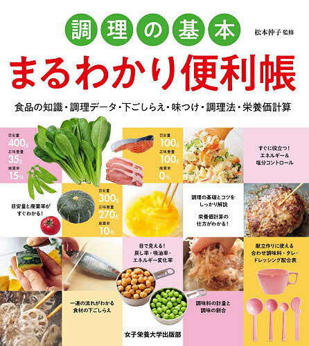 【送料無料】調理の基本まるわかり便利帳 食品の知識・調理データ・下ごしらえ・味つけ・調理法・栄養価計算／松本仲子／レシピ