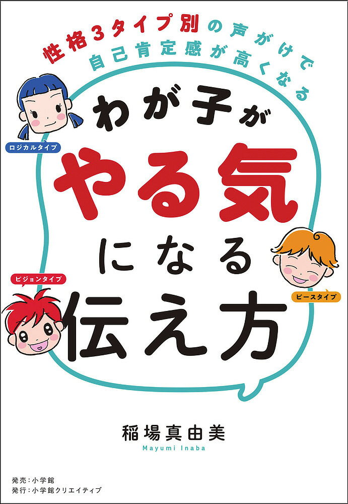 著者稲場真由美(著)出版社小学館クリエイティブ発売日2021年10月ISBN9784778035761ページ数159Pキーワード子育て しつけ わがこがやるきになるつたえかたせいかく ワガコガヤルキニナルツタエカタセイカク いなば まゆみ イナバ マユミ9784778035761内容紹介わが子にぴったりの伝え方がわかる！ 「宿題しなさい」「ゲームをやめなさい」何度言っても聞かなくて怒鳴ってしまう。自分の子どもの頃とわが子が違いすぎて、育てにくいと感じる。そんな子育ての悩みを抱えていませんか？その原因は伝え方にあるのかもしれません。16年間、延べ12万人の統計データから著者が考案・開発した「性格統計学」によると、人は誰も「生まれもった性格」のタイプがあります。本書では、子どもの性格タイプをわかりやすく3つに分けました。●ロジカル:自分のペースが大事。具体的にほめられるとうれしい●ピース:自分より相手が優先。「ありがとう」がほめ言葉●ビジョン:やりたいかやりたくないかで行動。「すごい」と言われると頑張れるタイプによって大切にしていることやうれしい言葉が違います。タイプに合った伝え方をすれば、何度も言わなくても伝わります。育てにくさは親子のタイプの違いかもしれません。学校講演や子育てカウンセリングで多くの悩める親御さんと接してきた著者が、タイプ別にほめ方や叱り方、促し方を具体的に解説。読んですぐに実践できます。生まれもった性格にぴったり合う、やる気になる声がけで、わが子の自己肯定感も高まること間違いなしです。※本データはこの商品が発売された時点の情報です。目次第1章 「伝え方」を変えれば、子どもはやる気になる/第2章 性格は3つのタイプに分けられる/第3章 ロジカルタイプのトリセツ/第4章 ピースタイプのトリセツ/第5章 ビジョンタイプのトリセツ/第6章 「伝え方」を実践してみましょう