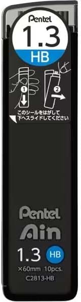 ぺんてる アイン シャープペンシル替芯 C2813-HB 1.3mm HB 10本入り ケース入り 折れにくい なめらか ..