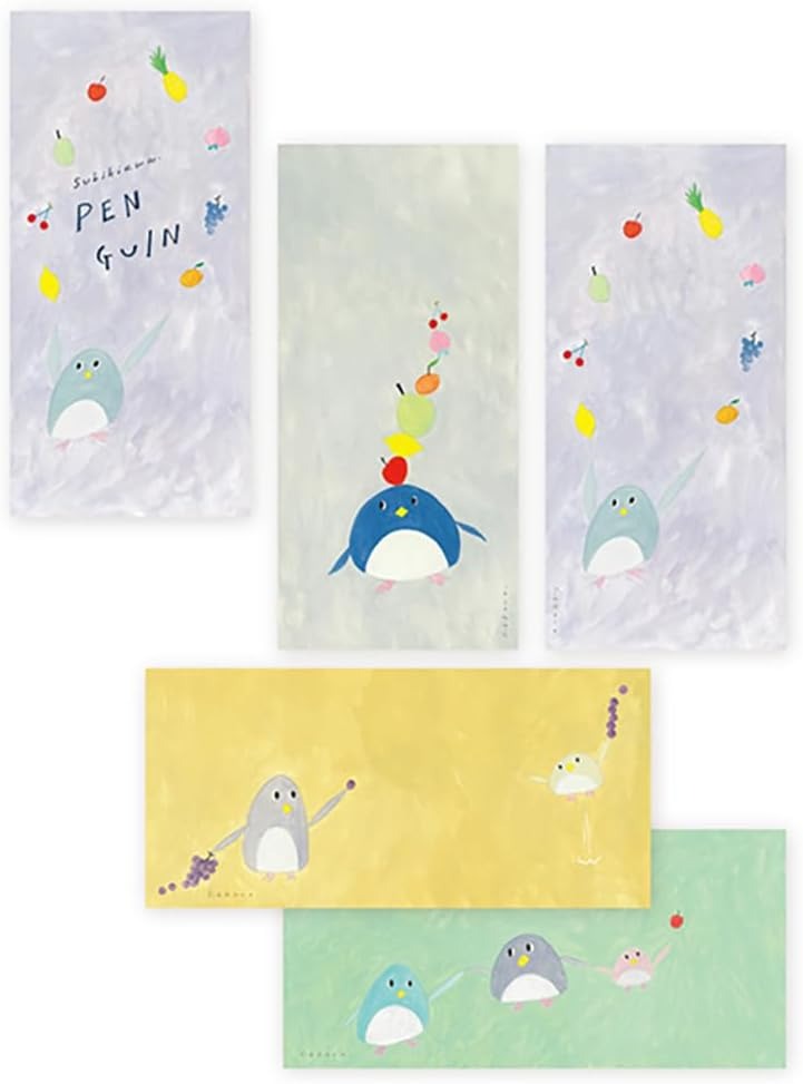 表現社 一筆箋 PENGUIN Subikiawa 美濃和紙 20枚 4柄 各5枚 日本製 かわいい ペンギン柄 文房具 レターセット ギフト プレゼント 記念...