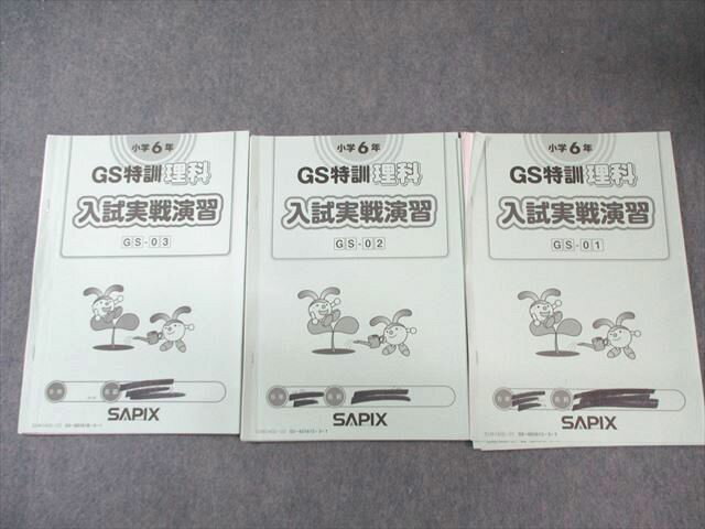 SAPIX 小6 サピックス GS特訓 理科 入試実戦演習 【計3回分】 2024 009s2D