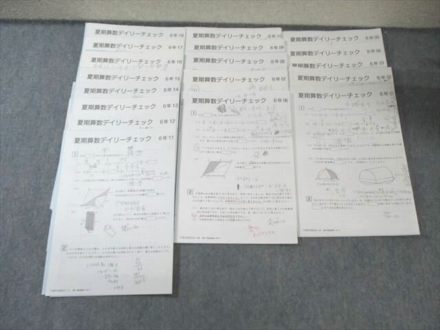 SAPIX 小6 サピックス 夏期算数デイリーチェック 【計18回分】 015m2D