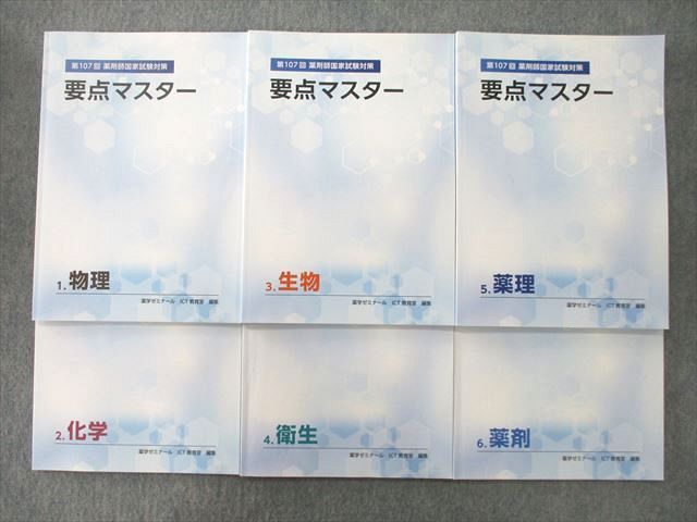 UQ25-098 薬学ゼミナール 第107回 薬剤師国試対策 要点マスター 1〜6 状態良2023年合格目標テキストセット 状態良多数 6冊 35M3D