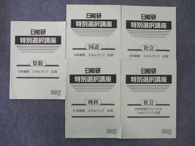 日能研 6年 特別選択講座 国語/算数/理科/社会 合格力ファイナル/スキルアップ 応用 テキスト 2022 春..