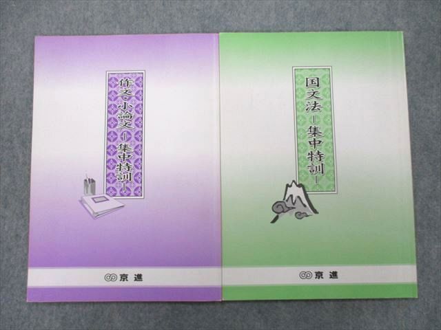 UO26-065 京進 作文・小論文/国文法 集中特訓 テキスト 状態良 計2冊 08s0B