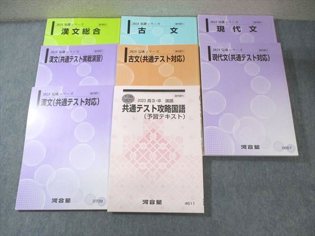 河合塾 現代文/古文/漢文/国語 共通テスト対応攻略(予習テキスト) 通年セット 2023 計8冊 ☆ 063R0D