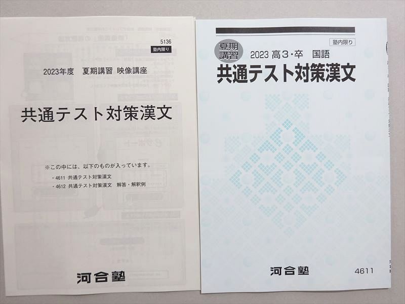 河合塾 共通テスト対策漢文 状態良い 2023 夏期 ☆ 003s0B