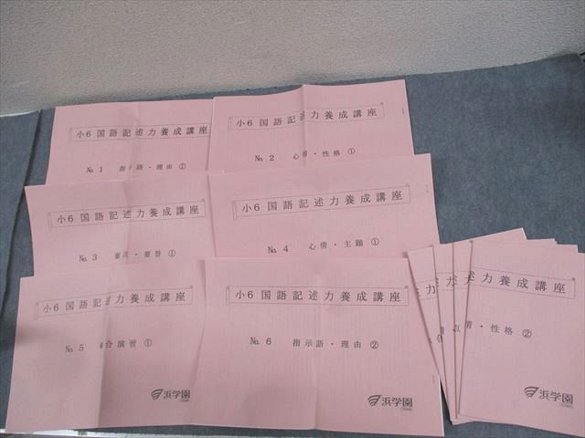 浜学園 小6 国語記述力養成講座 No.1〜10 指示語・理由/心情・性格 等 プリント冊子 計10冊 018m2D
