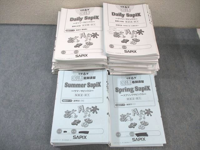 SAPIX 小6 サピックス デイリー/スプリング/サマー 国語 通年セット 【計100回分】 2022 ★ ☆ 000L2D