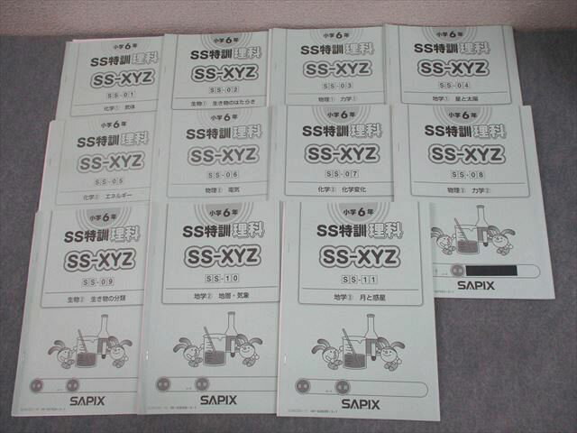 SAPIX サピックス 小6 理科 SS特訓 SS-XYZ SS-01〜11 通年セット 2023 計11冊 034M2D