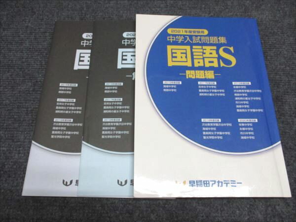早稲田アカデミー 中学入試問題 2021年度受験用 国語S-問題編- テキスト 018S2B