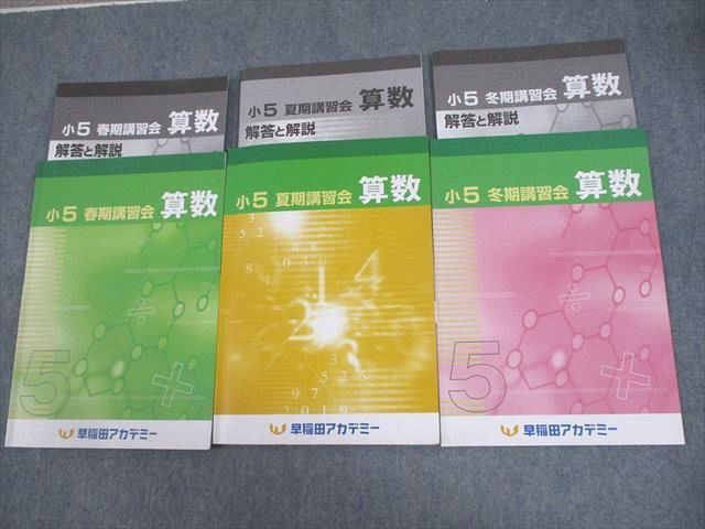 WD12-010 早稲田アカデミー 小5 算数 春/夏/冬期講習会 通年セット 2022 計3冊 18S2B 1