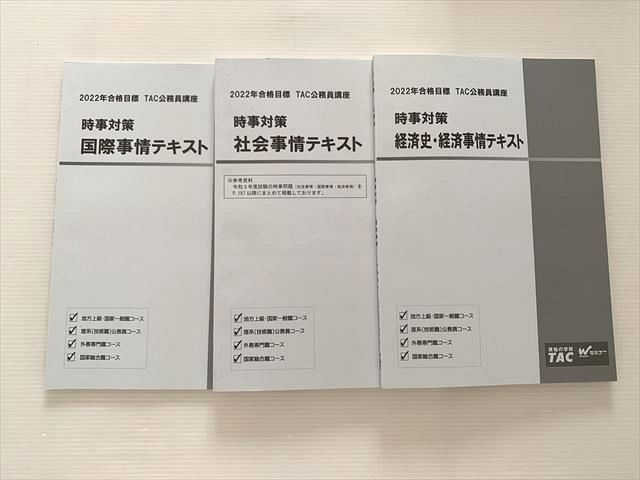 WF33-007 TAC 時事対策 社会事情テキスト/経済史・経済事情テキスト/国際事情テキスト 未使用品 20 S1B