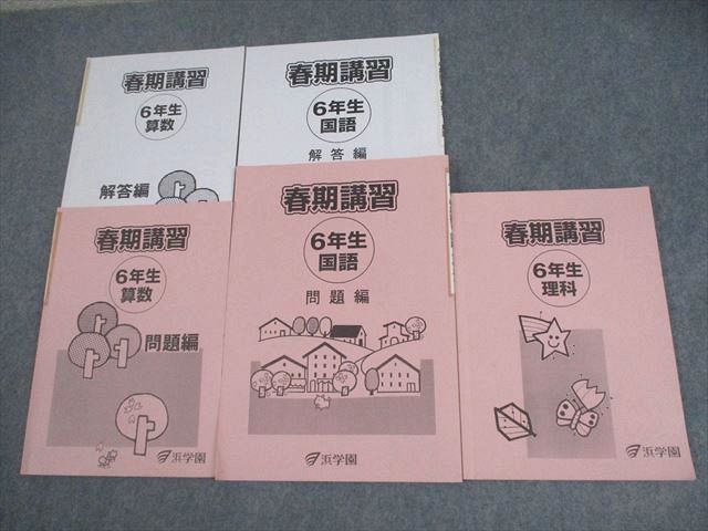 浜学園 小6 春期講習 国語/算数/理科 2018 計3冊 ☆ 026M2C