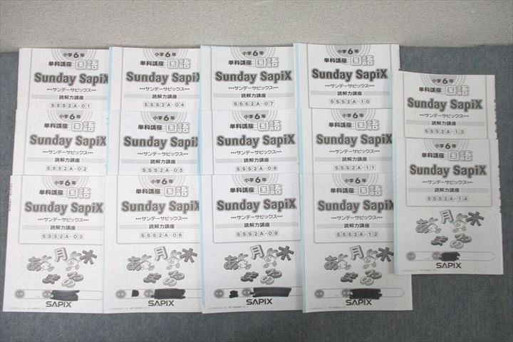 SAPIX 小学6年 単科講座 国語 サンデーサピックス 読解力講座 SSS2A-01〜14 計14回分セット 2022 054M2D