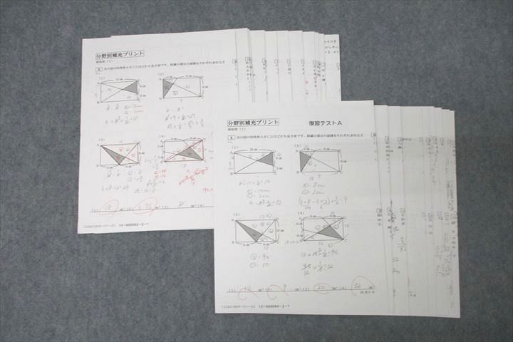 SAPIX サピックス 分野別補充プリント/復習テストA テスト計37回分セット 2022 ☆ 018m2D
