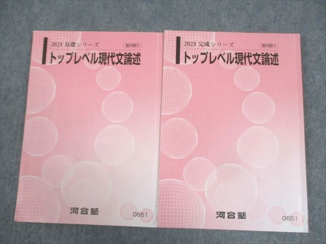 WK11-049 河合塾 トップレベル現代文論述 テキスト通年セット 2023 計2冊 22S0C