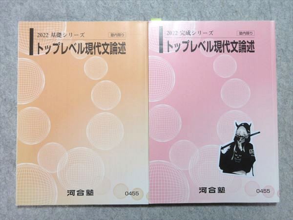 WL55-024 河合塾 トップレベル現代文論述 通年セット 2022 基礎シリーズ/完成シリーズ 計2冊 16 S0B