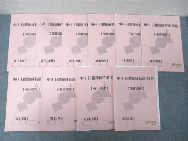 浜学園 小6 日曜錬成特訓 算数【強化講座】 2〜6月1回目/2回目 テキストセット 2024 計10冊 023S2D