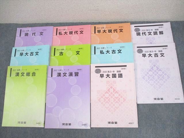 河合塾 早稲田大学 早大コース 現代文/古文/漢文総合/演習 等 テキスト通年セット 2022 計11冊 ☆ 073R0D