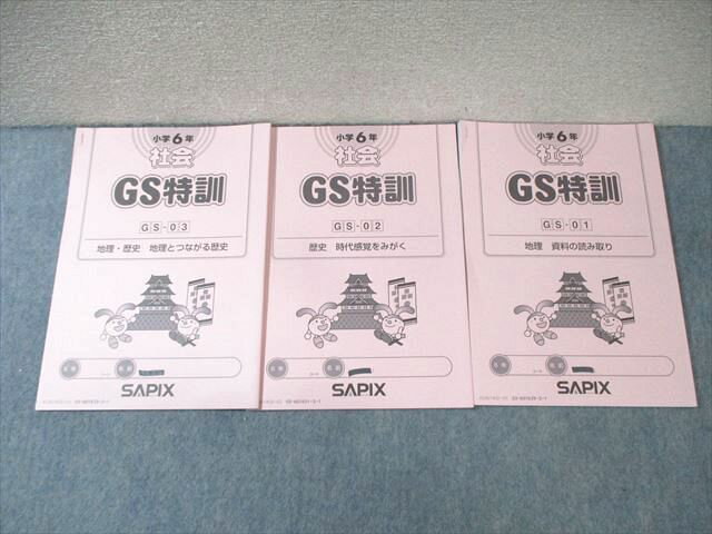 SAPIX 小6 サピックス GS特訓 社会 【計3回分】 2023 ☆ 010s2D