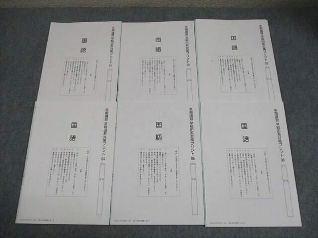 SAPIX サピックス 小6 国語 冬期講習 早稲田系対策プリント 01〜06 テスト計6回 2024 011m2D