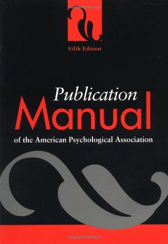 Publication Manual of the American Psychological Association American Psychological Association