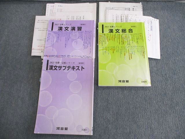 河合塾 漢文 総合/演習/サブテキスト 通年セット 2022 計3冊 025S0D