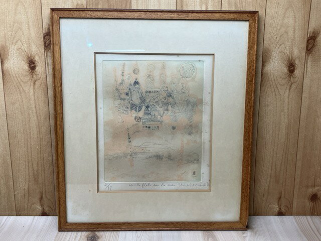  額装版画/　長谷川彰一　La ville flotte sur la mer