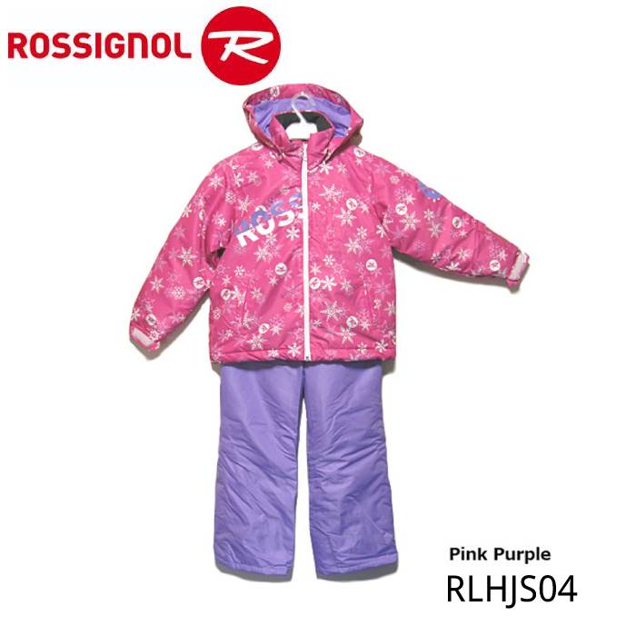 【6/4 20時～P10倍 楽天スーパーSALE】スキーウェア キッズ ジュニア キースーツ 上下セット ROSSIGNOL ロシニョール こども用 RLHJS04 サイズ調節式 ガールズ ピンク×パープル