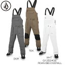 【ブランド】VOLCOM(ボルコム) 【アイテム】ROAN BIB OVERALL PANTS 【品　　番】G1352408 【カラー】DGR/TEK/WHT 【サイズ】S/M/L/XL 【Fabric】 V-Science 2-Layer, * V-Science Stretch Oxford w/ Repreve & Non-Fluorinated DWR, V-Science Breathable Lining System, Fully Taped Seams, Modern Relaxed Fit ? Zip Tech? Pant to Jacket Interface ? Neoprene Jersey at Side Waists ? Adjustable Elastic Suspenders ? Mesh Lined Zippered Vents ? Stone Butt Patch ? Triple Reinforced Rise ? Brushed Tricot Lined Handwarmer Pockets ? Boot Gaiter w/ Lace Hook ? Black-Flax Reinforced Back Hem ? Functional Fly ? Specialty Ticket Ring ? Chest Pocket ? Back Pockets ? 15,000mm / 15,000gm? 画像とお届けする商品は、デザイン・カラーが多少異なる場合もございます。 在庫は十分に確保しておりますが、店舗と在庫を共有しているためご購入のタイミングによっては売り切れの場合もございます。 その場合は、代替またはキャンセルのご連絡を致します。 当店の商品は実店舗でのディスプレイ商品を含みます。 そのため、化粧箱や商品等にキズや汚れ等がある場合がございますが、商品の使用に支障がない場合を除き不良品とはなりませんので、予めご了承願います。メーカー希望小売価格はメーカーサイトに基づいて掲載しています