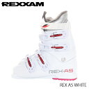 スキーブーツ レディース REXXAM REX A-5 WHITE 24cm 23-24 レグザム レックス 初級 中級 4バックル スキー靴■