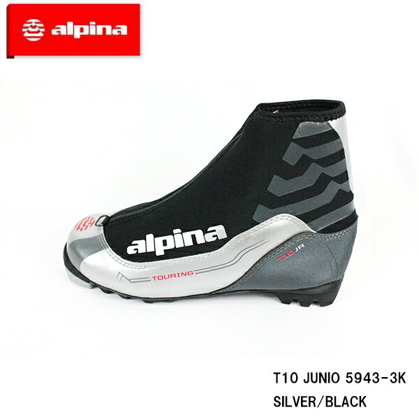 【メーカー】alpina（アルピナ） 【商品名】T10 JR 5944-3K 【品　番】5943-3K 【カラー】SILVER/BLACK 【サイズ】24.5 ■ブーツ内部はソフトな素材、外部はレザー調の素材を使用 ■レースアップ＆ファスナー開閉式 ■ノルディック仕様 在庫は十分に確保しておりますが、店舗と在庫を共有しているためご購入のタイミングによっては売り切れの場合もございます。 その場合は、代替またはキャンセルのご連絡を致します。 当店の商品は実店舗でのディスプレイ商品を含みます。 そのため、化粧箱等にキズや汚れ等がある場合がございますが、商品の使用に支障がない場合を除き不良品とはなりませんので、予めご了承願います。 メーカー希望小売価格はメーカーサイトに基づいて掲載しています