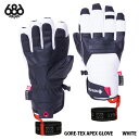 23-24 【ブランド】686 (シックスエイトシックス） 【アイテム】GORE-TEX APEX GLOVE 【カラー】WHITE 【サイズ】S/M/L/XL 【Fabric】 高機能ゴアテックスレザーグローブ。 高い防水性と透湿性をもち、着け心地も抜群です。 そのままスマホも触れる五本指タイプです。 【機能】 ・Adjustable Velcro wrist Closure ・Elastic Cord Wrist Adjust ＆ Cuff Closure ・Movement Fit? Hand Articulation ・Secrure Strap? Oversi]ed Wrist Leash ・Soundtouch? Touchscreen Technology ・Under Cuff Design ・Insert: GORE-TEX Waterproof/Breathable Glove Insert ・Insulation: Thinsulate Supreme 100g Palm and Upper ・Lining: Merino Wool Blend ・Palm: DuraGrain? Synthetic Leather (＆Thumb Crotch) ・Shell Fabric: DuraGrain? Synthetic Leather and GLCRBase Construction 画像とお届けする商品は、デザイン・カラーが多少異なる場合もございます。 在庫は十分に確保しておりますが、店舗と在庫を共有しているためご購入のタイミングによっては売り切れの場合もございます。 その場合は、代替またはキャンセルのご連絡を致します。 当店の商品は実店舗でのディスプレイ商品を含みます。 そのため、化粧箱や商品等にキズや汚れ等がある場合がございますが、商品の使用に支障がない場合を除き不良品とはなりませんので、予めご了承願います。 メーカー希望小売価格はメーカーサイトに基づいて掲載しています