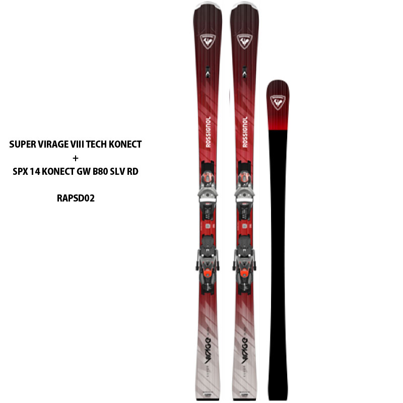 Rossignol - 【5/9 20時～ポイント5倍お買い物マラソン】予約 26-27 ロシニョール スキー板 セット ROSSIGNOL SUPER VIRAGE VIII TECH KONECT + SPX 14 KONECT GW B80 SLV RD メンズ レディース 日本正規品