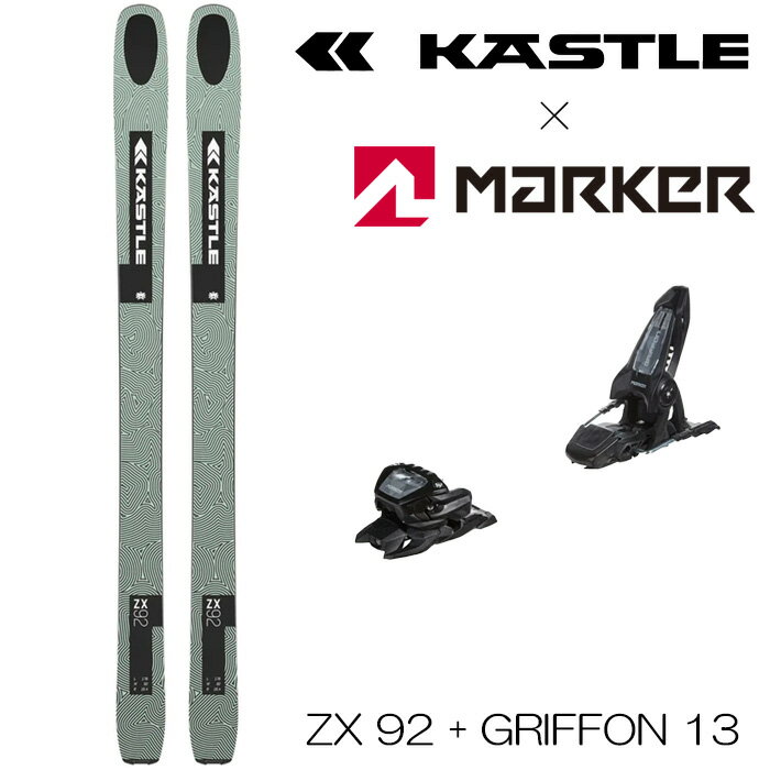 【11/21 20時～P5倍ブラックフライデー】ケスレ スキー板 マーカー ビンディング セット 24 KASTLE ZX 92 + 23 MARKER GRIFFON 13 ID 金具付き 取り付け調整無料