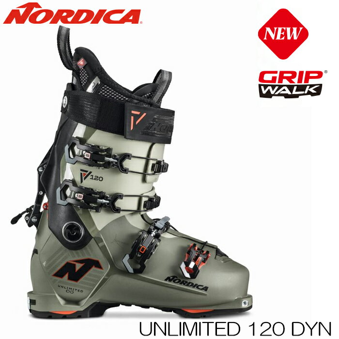 【4/24 20時～P5倍お買い物マラソン】スキーブーツ メンズ ノルディカ 23-24 NORDICA UNLIMITED 120 DYN GN/BK/RD アンリミテッド ウォークモード付 2024 日本正規品