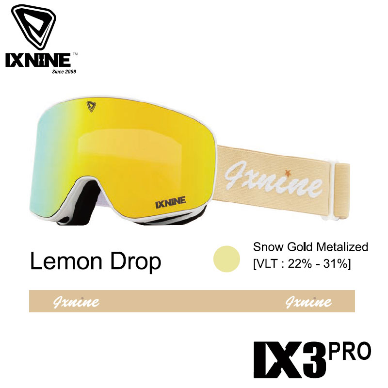 アイエックスナイン ix9 IXNINE Lemon Drop 24-25 IX3 PRO スキー スノーボード ゴーグル ユニセックス 日本正規品