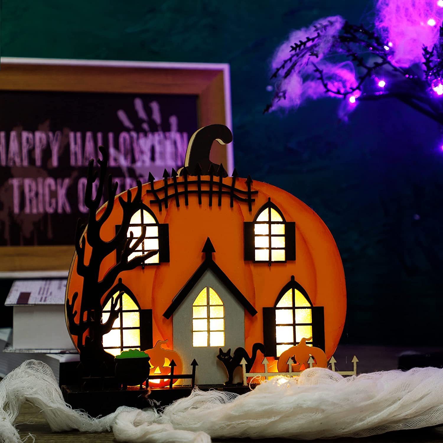 樂天商城 - ハロウィン かぼちゃライト ハロウィン飾り 装飾 カボチャムードライト ハロウィン かぼちゃ飾り ランタン halloween パンプキンライト カボチャ飾り 南瓜置物ライト 置物飾りハロウィーン 飾り付け かぼちゃ 丸形 オレンジ おしゃれ 木製