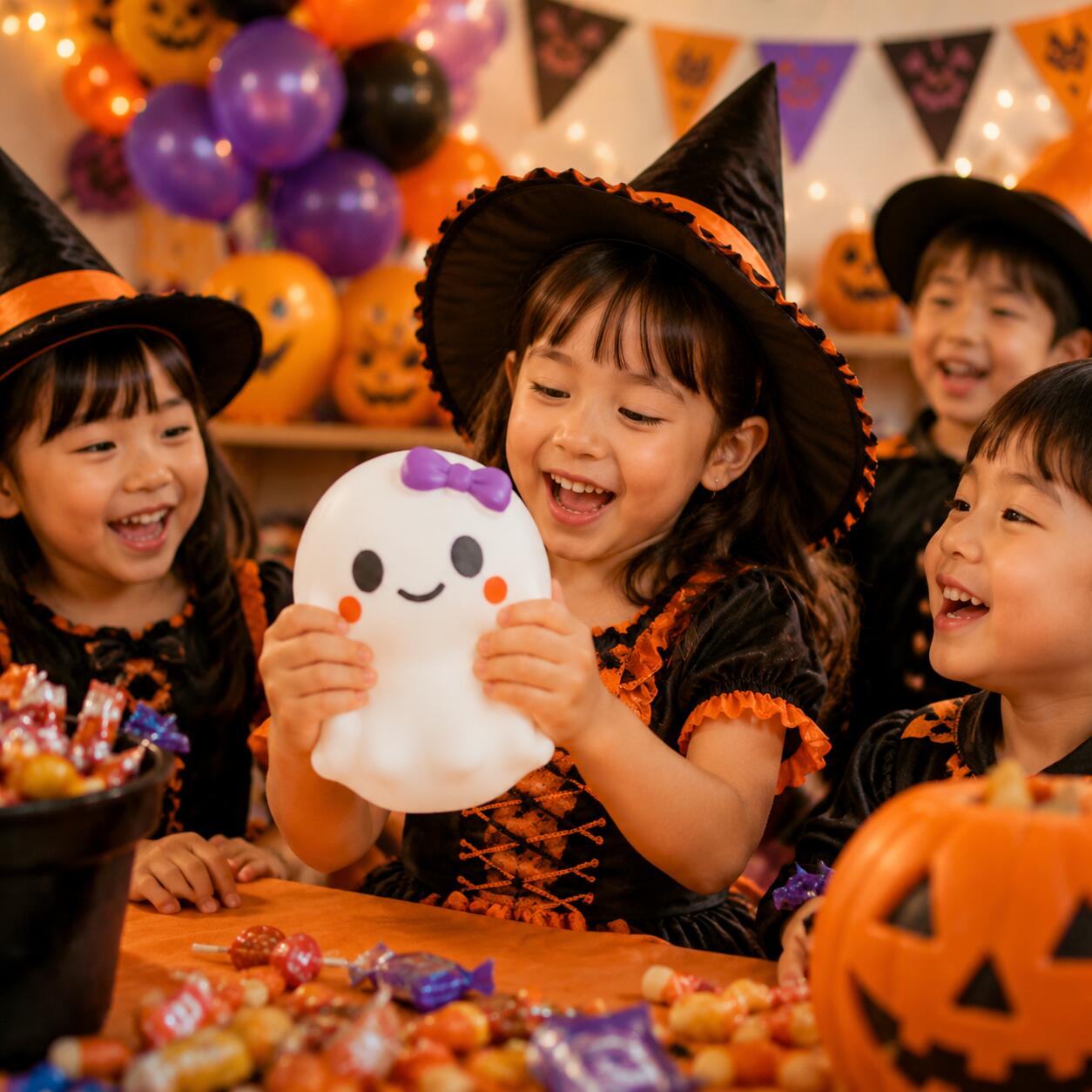【9/15新品限定！25%OFFクーポン】 ハロウィン おばけスクイーズトイ 2 種展開 リボン付き / 無し もちもちぷにぷに ストレス解消グッズ 子供指先遊び ハロウィン雑貨 インテリア飾り プレゼント 景品 箱入り 11cm boostverse-10001084 boostverse サンプル画像3