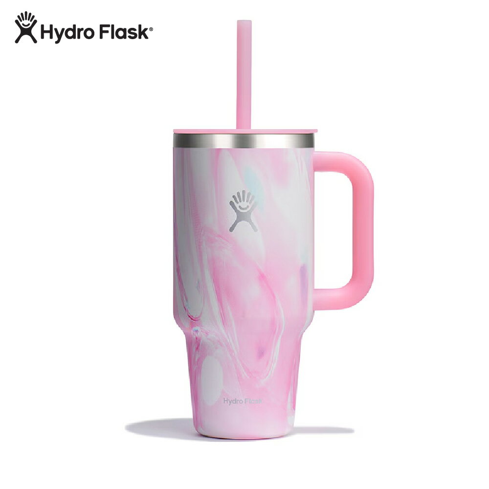 Rakuten - 【限定発売 JELLY Collection】ハイドロフラスク HydroFlask ドリンクウェア 32 oz All Around Travel Tumbler ストロー マイボトル 保温 保冷 保温機能 保冷機能 ステンレスボトル ギフト ヨガ 水筒 マイボトル アウトドア ジム 新色 日本限定サイズ 890203 マーブル ◯