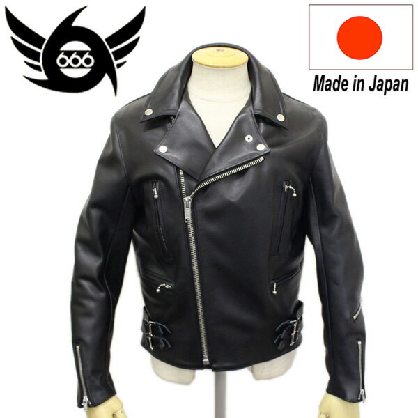 正規取扱店 666 LJM-1 U.K.SIDE BELT LEATHER JACKET REGULAR FIT(サイドベルト レザージャケット レギュラーフィット) 日本製 BLACK