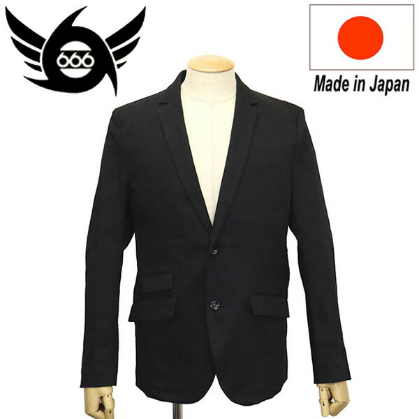 正規取扱店 666 ORIGINAL SOJ0015 ストレッチ2ボタンジャケット ブラック