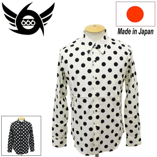 Rakuten - 正規取扱店 666 ORIGINAL SOS0005 23mmドットシャツ 長袖 日本製