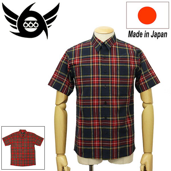 Rakuten - 正規取扱店 666 ORIGINAL SOS0067 タータンチェックシャツ S/S 半袖 全2色