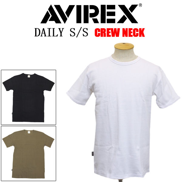 Rakuten - 正規取扱店 AVIREX(アヴィレックス) 4934014 6143502 DAILY S/S C-NECK T-SHIRT デイリー クルーネック Tシャツ 半袖 全3色