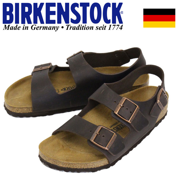 正規取扱店 BIRKENSTOCK (ビルケンシュトック) GC034871 MILANO ミラノ レザー サンダル レギュラー(幅広) HABANA BI101