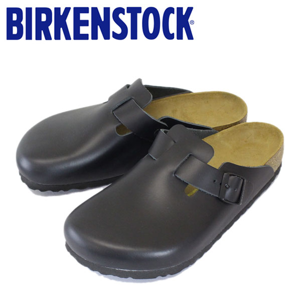 正規取扱店 BIRKENSTOCK (ビルケンシュトック) BOSTON (ボストン) スムースレザー サンダル レギュラー(幅広) BLACK(ブラック) BI041