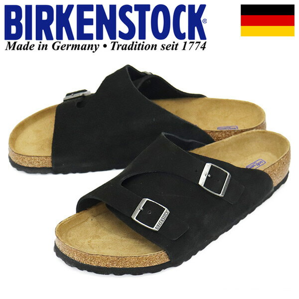 正規取扱店 BIRKENSTOCK (ビルケンシュトック) 1009528 ZURICH SFB チューリッヒ ソフトフットベッド サンダル BLACK レギュラー幅 BI211